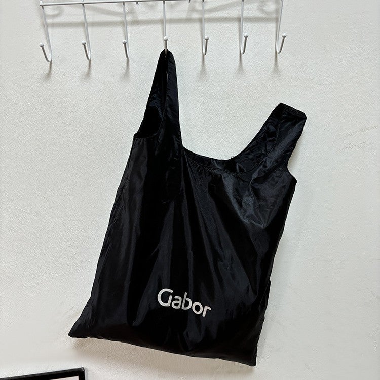 Lightweight Black Nylon Shopping Bag - Image 2