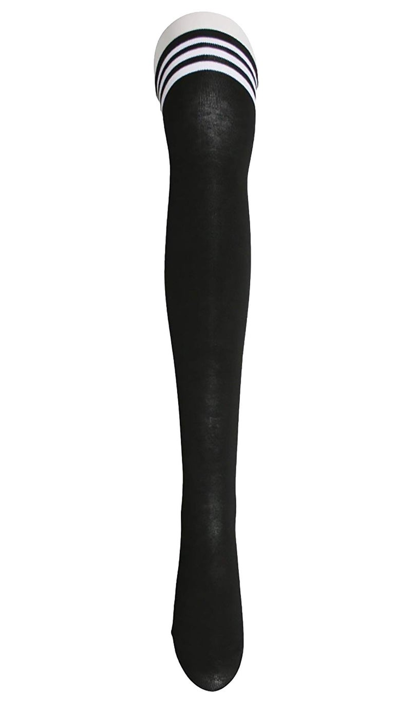 Xs and Os Women's Cotton Over The Knee Socks Cosplay Socks (Pack Of 2, (Black,White), Free Size), Black White - Image 4