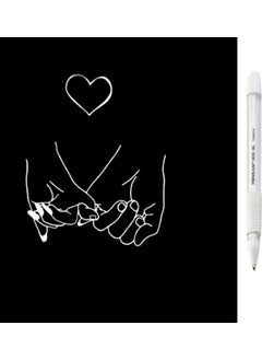 Bianyo Gen-Of A5 Black Sketch Pad Notebook White Pen Set  - Image 1