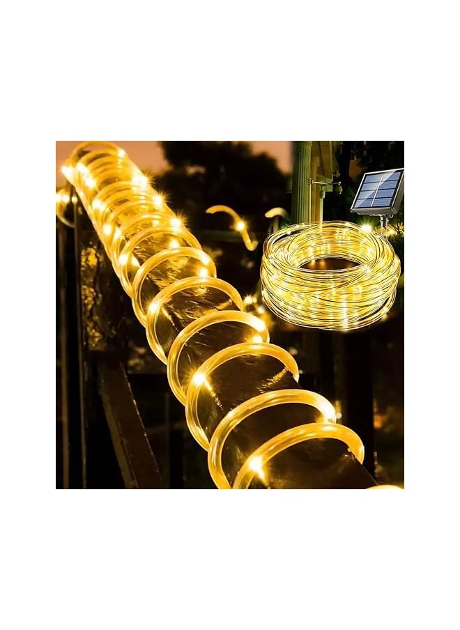 The Bros Solar Rope Lights Outdoor,12M 100 LED Solar String Lights Tube Lights,Waterproof Solar Powered Fairy Lights with 8 Adjustable Modes for Outdoor Decoration(Warm)  - Image 2