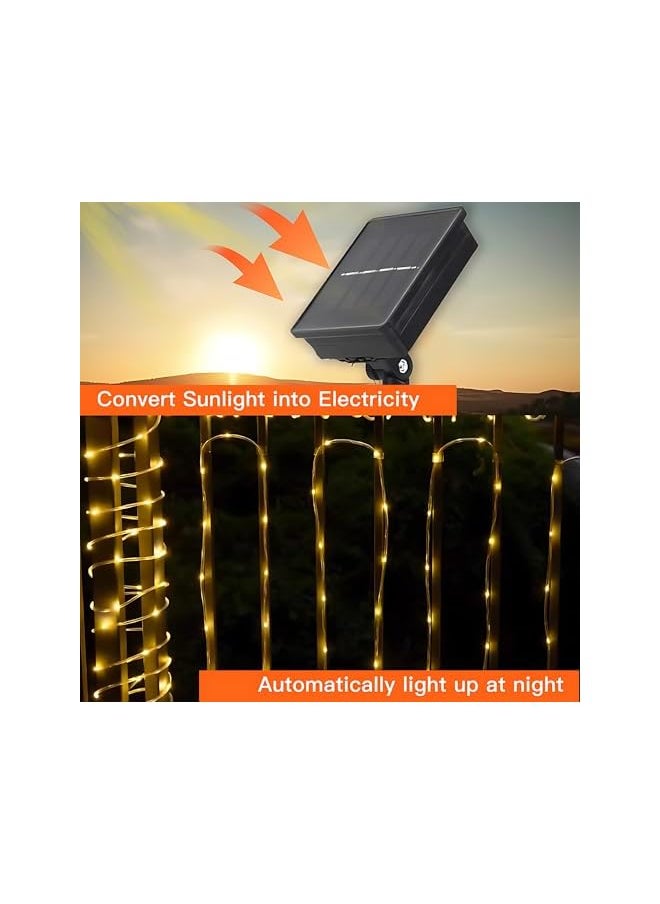 The Bros Solar Rope Lights Outdoor,12M 100 LED Solar String Lights Tube Lights,Waterproof Solar Powered Fairy Lights with 8 Adjustable Modes for Outdoor Decoration(Warm)  - Image 3