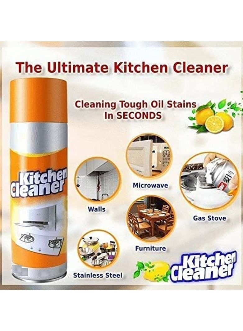 Kitchen رذاذ رغوي لتنظيف المطبخ، يزيل الزيت والبقع، منظف مروحة الشواء - 500 مل - Image 4