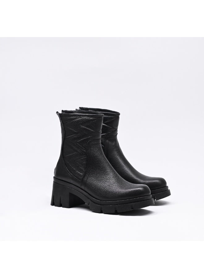 Levent Genuine Leather Half Boot For Women - Black - Image 4