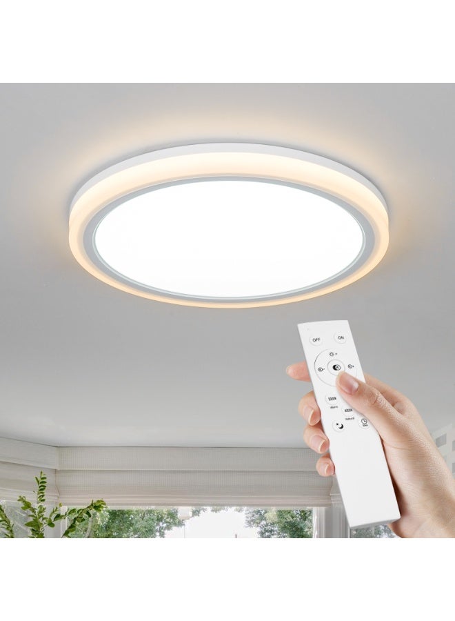 LOOPITYS Ceiling Lamp（30CM，Three color light adjustment from 3000K to 6000K）LED Ceiling Light with Remote Control Timer,with Night Light Mode， Modern Ceiling Lamp for Bedroom, Kitchen, Living Room, Bathroom, Dining Room Hallway - Image 1