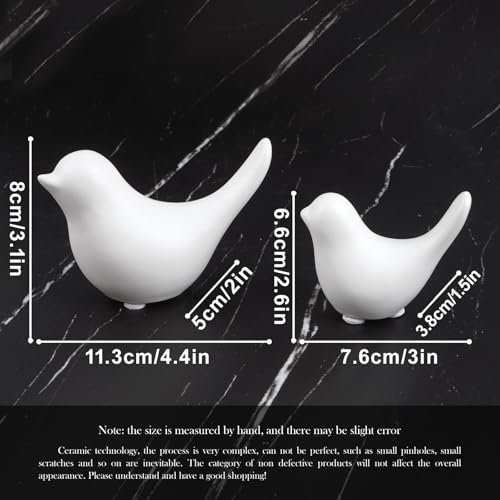 Notakia Small White Birds Statues Home Decor Modern Style Decorative Ornaments for Living Room Decor Bedroom Office Desktop Cabinets 2Pcs White Birds - Image 3