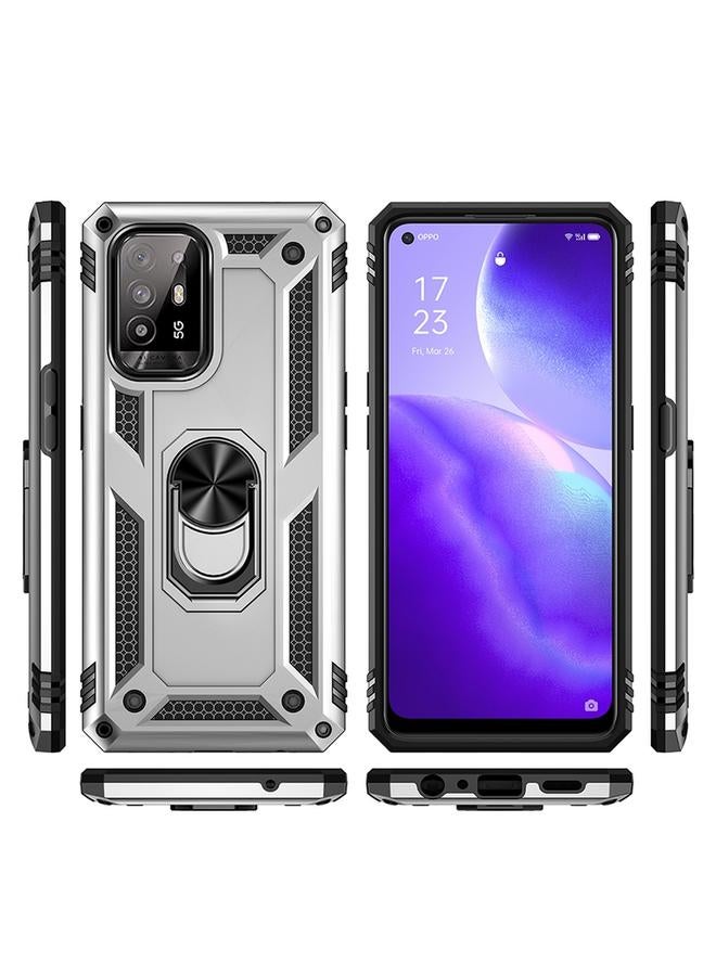 اس-توب جراب لهاتف OPPO Reno5 Z مقاوم للصدمات مصنوع من مادة TPU + PC مع حامل دوار 360 درجة - Image 2