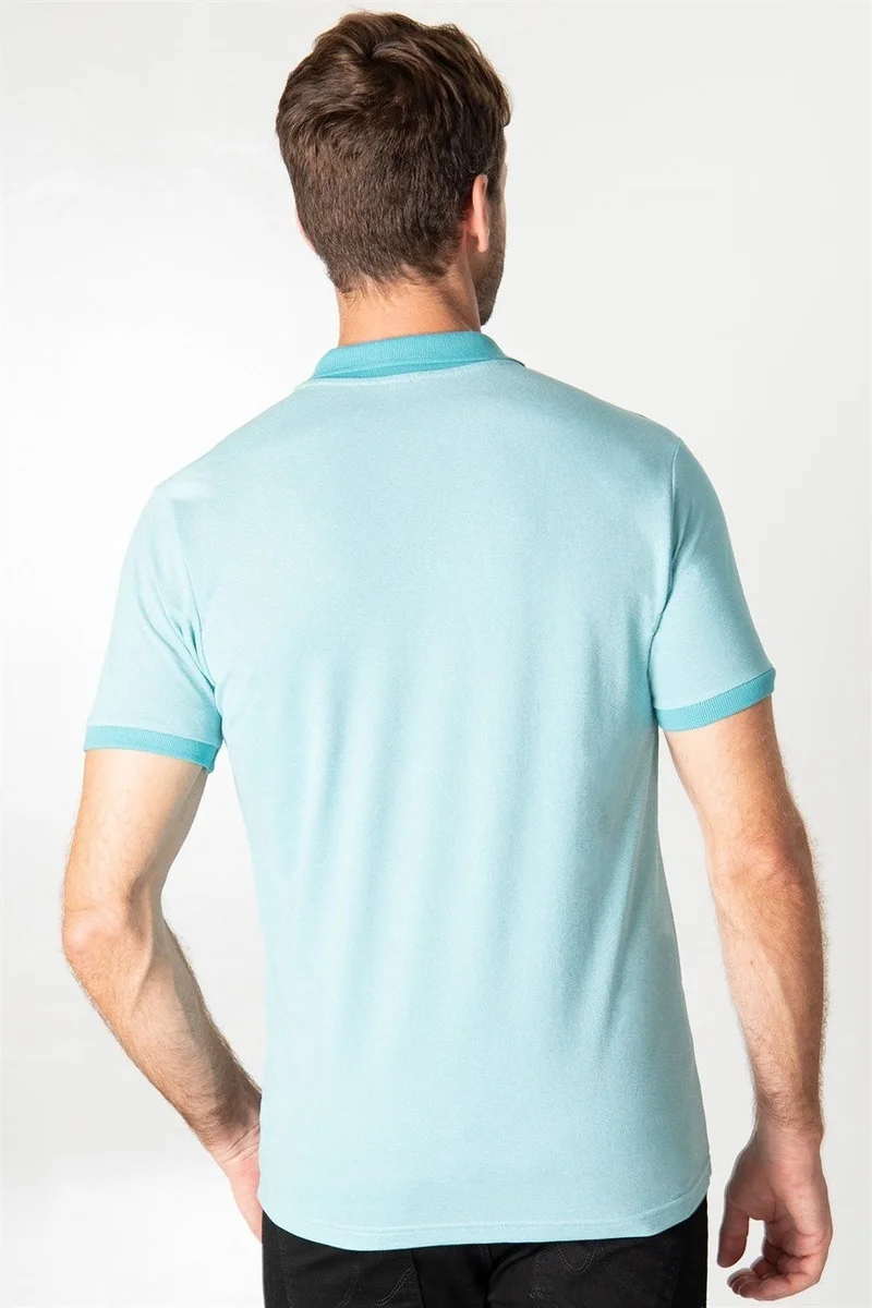 Tudors Men's Slim Fit Narrow Cut Plain Pique Green Polo Neck T-Shirt