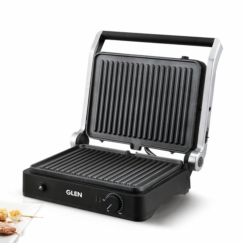 GLEN Glen Electric Contact Grill Sandwich Maker 1900W with Oil Collector Tray and 180 Degree Opening 3032 Black  - Image 1