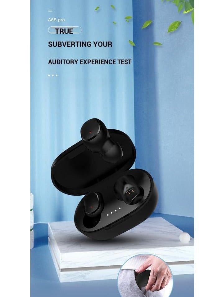 A6S Bluetooth Headset 5.0 Noise Cancelling Sports Gaming Headset In-ear Long-life High-power Wireless (Green) - Image 3