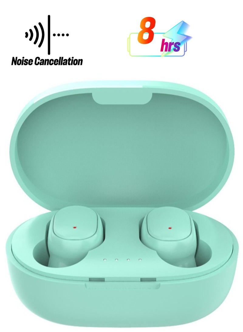 A6S Bluetooth Headset 5.0 Noise Cancelling Sports Gaming Headset In-ear Long-life High-power Wireless (Green) - Image 1