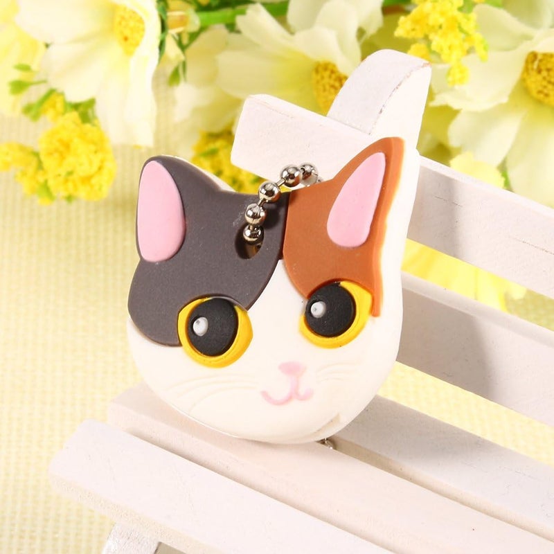 Hztyyier 2Pcs Cartoon Key Caps Funky Cat Key Covers Cute Animal Identifier Caps Tags Key Covers - Image 5