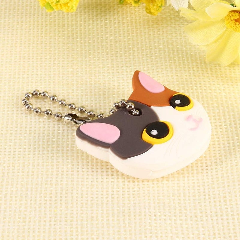 Hztyyier 2Pcs Cartoon Key Caps Funky Cat Key Covers Cute Animal Identifier Caps Tags Key Covers - Image 2