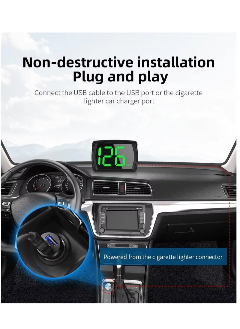 هود  Car HUD Head-Up Display Beidou GPS Universal Satellite Speedometer High-Definition Car Locator Suitable for All Models - Image 3