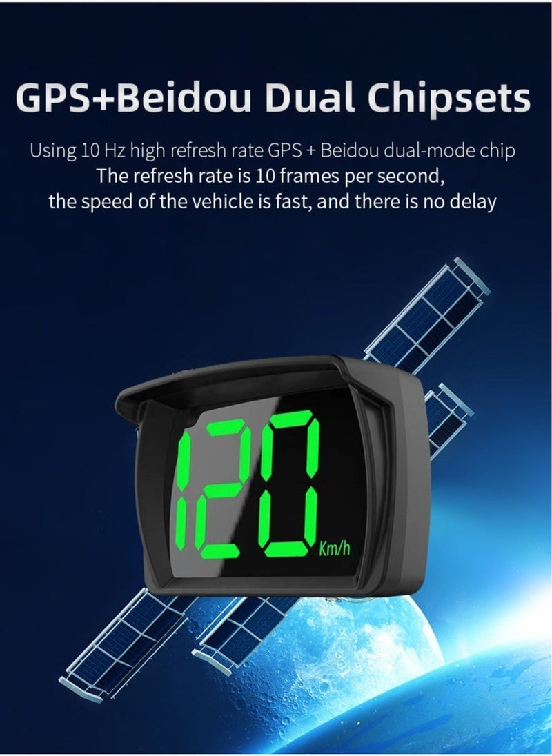 هود  Car HUD Head-Up Display Beidou GPS Universal Satellite Speedometer High-Definition Car Locator Suitable for All Models - Image 4