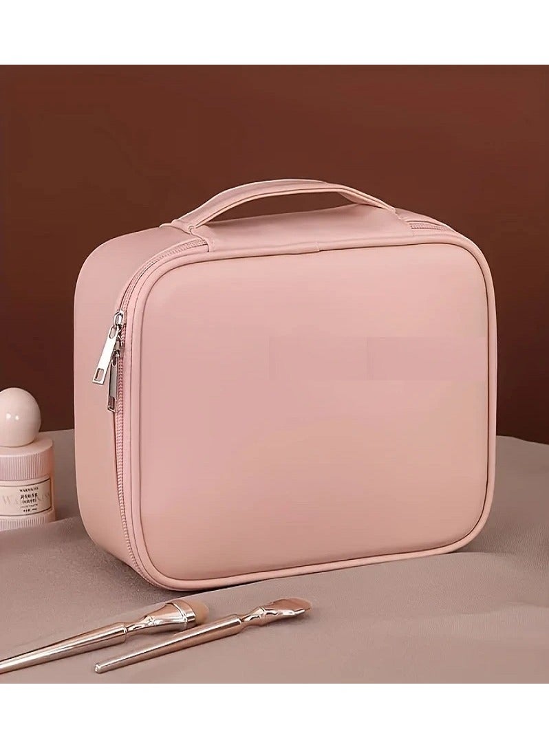 Makeup Bag – Lightweight Cosmetic Organizer for Travel and Daily Use – Features Removable Dividers, Carry Handle, and Double Zipper Closure - Image 2