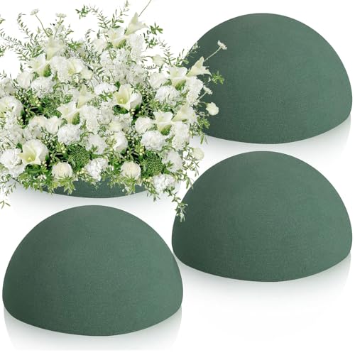 STEFORD 4 PCS Round Floral Foam Blocks Half Balls Wet Dry Green Flower Foam for Fresh and Artificial Flower Arrangements 75 x 37 Inches - Image 1