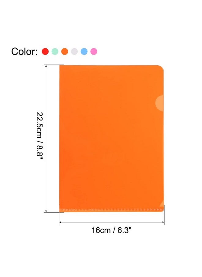 PATIKIL - L Type Folders 24 Pack A5 8.8 X 6.3" Plastic File Project Pockets Clear Paper Document Jacket Sleeve For Office Multicolor - Image 1