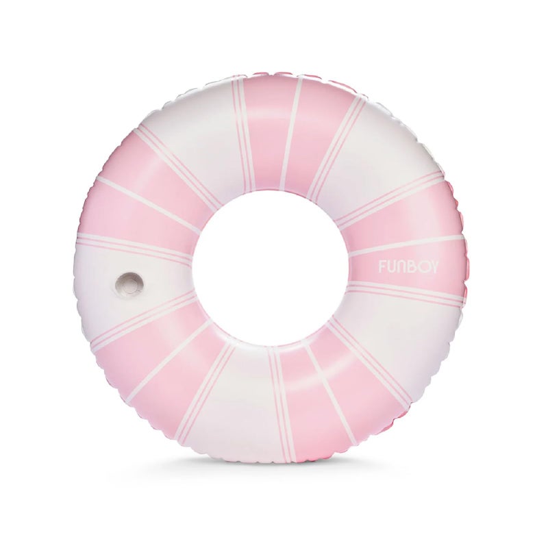FUNBOY Giant Vintage Pink Stripe Inflatable Pool Float with Cup Holder 48 Pool Float for Adults Inner Tube Pool Toys Swim Rings Swimming Pool Accessories Pool Lounger Float for Pool Party Summer - Image 2