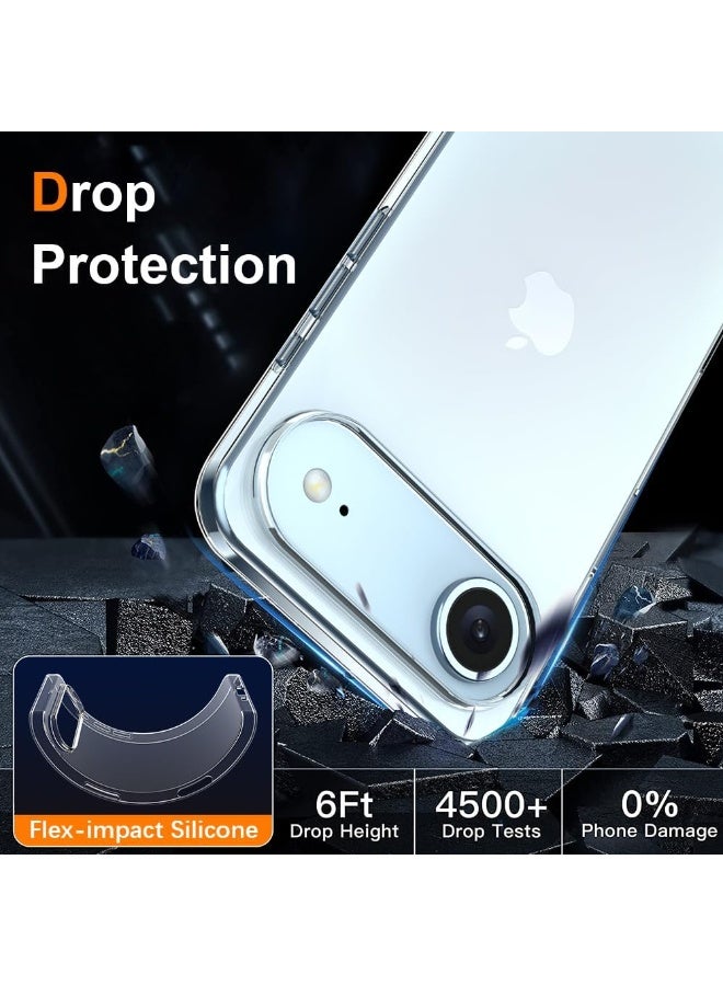 BORTONY iPhone 17 Air Case Non-Yellowing Shockproof Phone Cover For iPhone 17 Air Anti-Scratch Crystal Clear transparent Cover For iPhone 17 Air 6.5-inch - Image 5