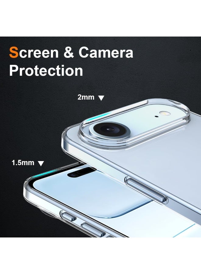 BORTONY iPhone 17 Air Case Non-Yellowing Shockproof Phone Cover For iPhone 17 Air Anti-Scratch Crystal Clear transparent Cover For iPhone 17 Air 6.5-inch - Image 4