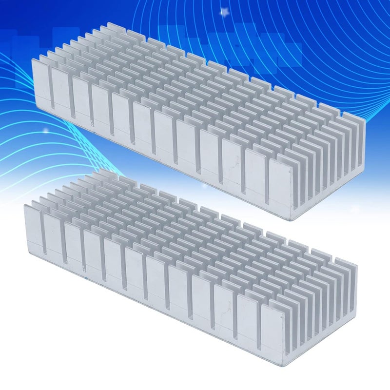 120mmx40mmx20mm 2Pcs Aluminum Heatsink Cooler Module, High Performance Slotted Heat Radiator Board for PCB CPU Cooling (No Adhesive Backing) - Image 4