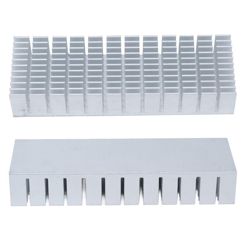 120mmx40mmx20mm 2Pcs Aluminum Heatsink Cooler Module, High Performance Slotted Heat Radiator Board for PCB CPU Cooling (No Adhesive Backing) - Image 1