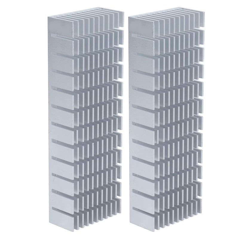 120mmx40mmx20mm 2Pcs Aluminum Heatsink Cooler Module, High Performance Slotted Heat Radiator Board for PCB CPU Cooling (No Adhesive Backing) - Image 5