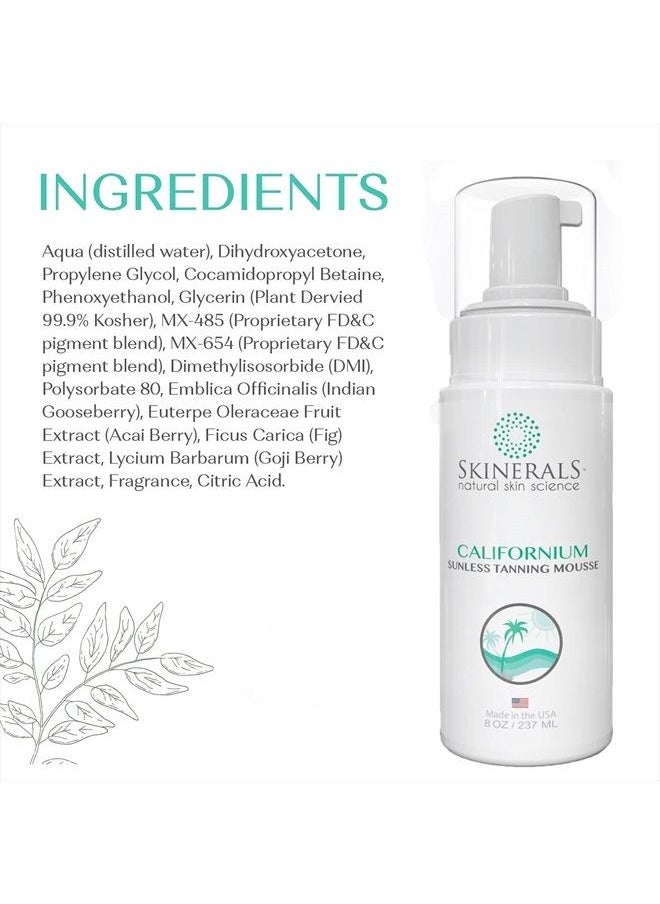 Skinerals - Self Tanner Sunless Bronzer Californium Natural and Organic Ingredients for Safe Alternative to Sun Tanning for Body and Face (8 Ounce) (Californium) - Image 1