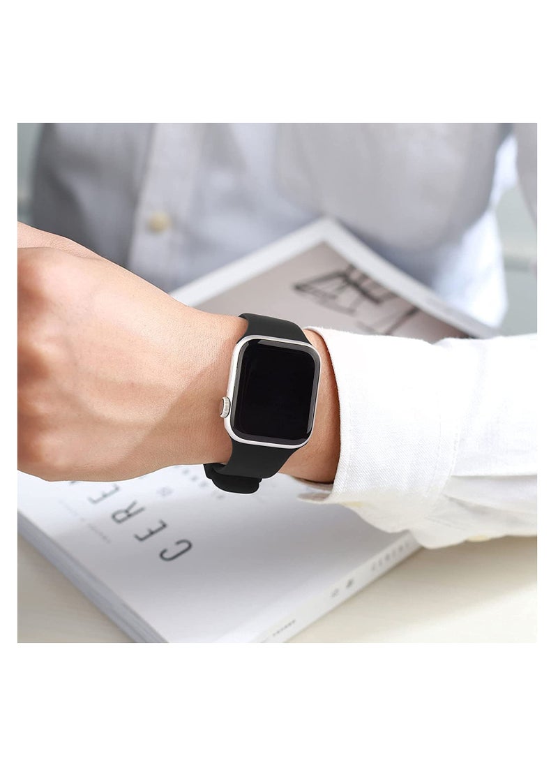 Excefore - 6 Pack Sport Bands Compatible with Apple Watch Band 38mm 40mm 41mm 42mm 44mm 45mm, Soft Silicone Waterproof Strap Wristbands Compatible with iWatch Apple Watch Series 7 6 5 4 3 2 1 SE (42/44/45 mm) - Image 1