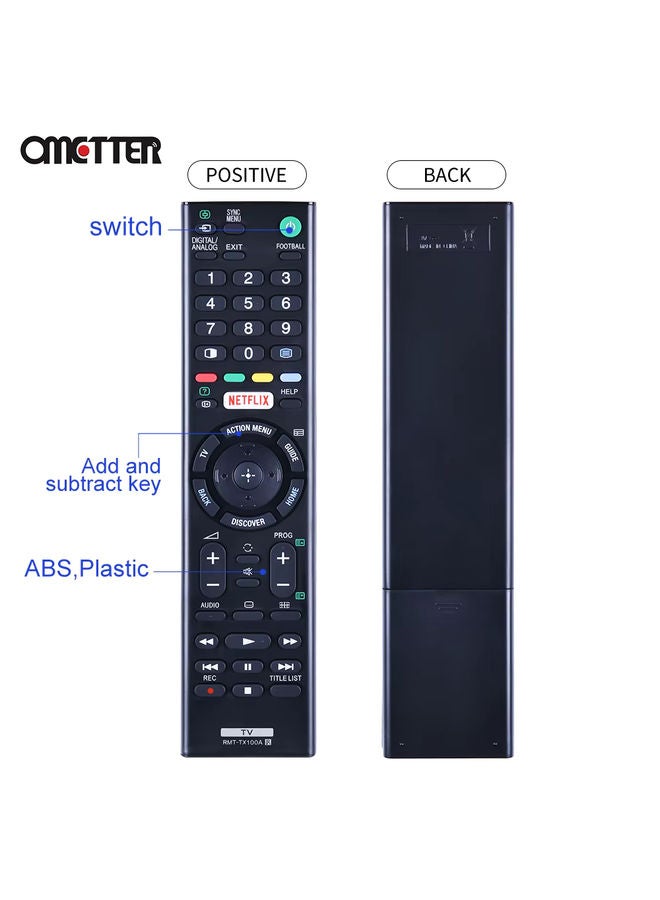 OMETTER RMT-TX100A New for Sony Smart TV Remote Control KDL-43W800C KDL-43W800D KD-49X8500C KD-49X8300C KDL-50W800D KDL-55W800C - Image 4