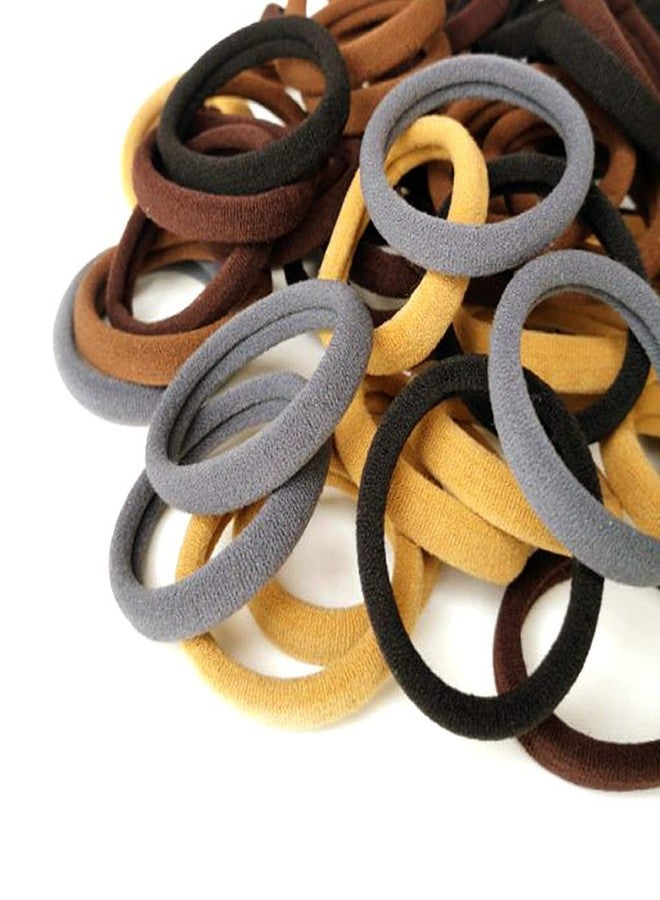 chkoodi 100 Pack Thick Elastics Hair Ties for Women, High Stretch Seamless Cotton Hair Bands, Ponytail Holders Headband, No Crease Damage Hair Scrunchies for Thick Hair (5Multi Colors) - Image 2