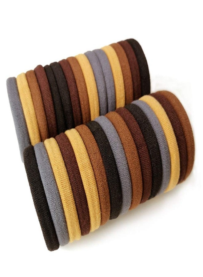 chkoodi 100 Pack Thick Elastics Hair Ties for Women, High Stretch Seamless Cotton Hair Bands, Ponytail Holders Headband, No Crease Damage Hair Scrunchies for Thick Hair (5Multi Colors) - Image 5