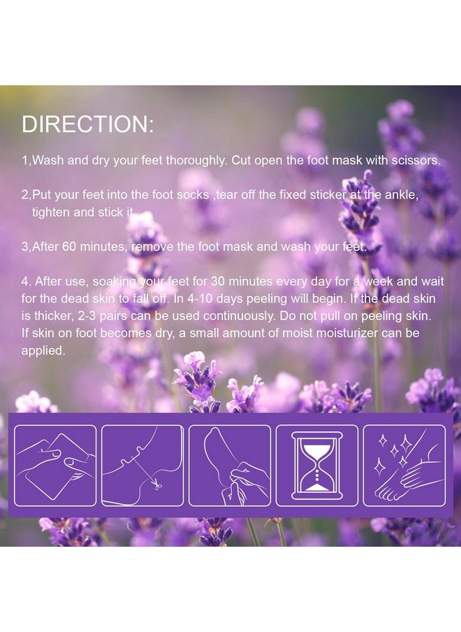 ROUSE - Foot Peeling Mask - 5 Pack Exfoliating Foot Peel Mask for Dry Cracked Feet - Baby Soft Foot Mask Socks for Removing Dead Skin, Cracked Heels, and Calluses - Lavender, Shea Butter, Aloe - Women and Men - Image 1