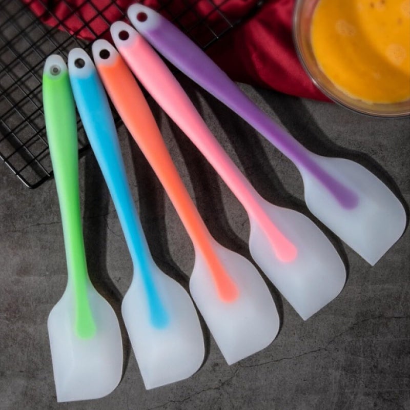 Lara Tales LARA tales Silicone Spatulas Heat Resistant Flexible Spatula 450F with Stainless Steel Core FDA Grade Premium Kitchen Utensils with Good Grip 27 cm Random Color Pack of 2 - Image 1