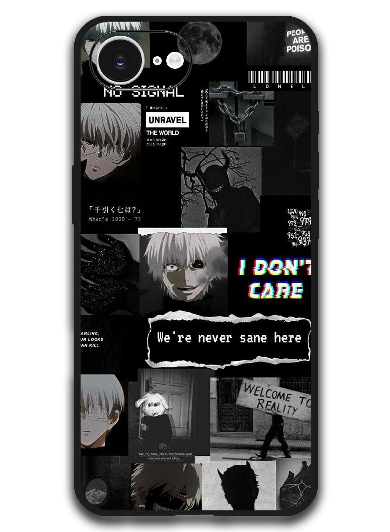 Theodor Case Compatible with Apple iPhone 16e 6.1 Inch Protection Shockproof Bumper Cover - We're Never Sane Here - Image 1