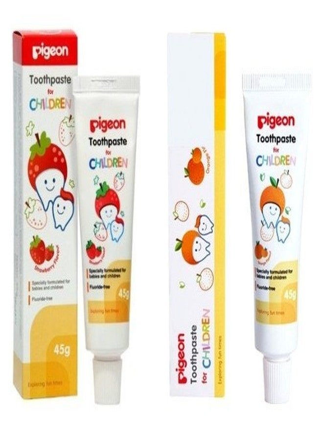 Pigeon Combo of Strawberry and Orange toothpaste 45g*2(Pack of 2