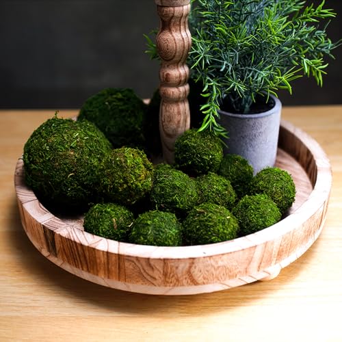 BYHER كرة ديكور طبيعية من موس أخضر من BYHER، مصنوعة يدويًا (2" - مجموعة من 12) - Image 2