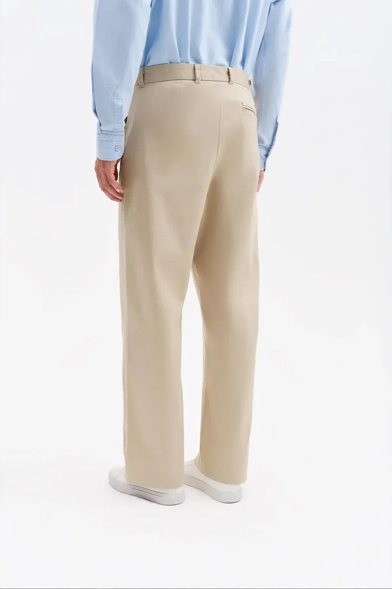 Giesto Beige Natural GIESTO Men's Cotton Lycra Suit Pants for Men | Best Price UAE