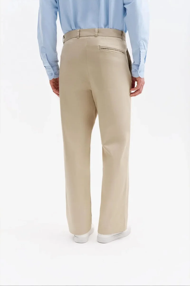 Giesto Beige Natural GIESTO Men's Cotton Lycra Suit Pants for Men | Best Price UAE