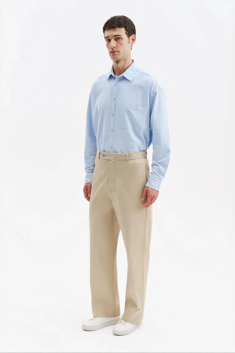 Giesto Beige Natural GIESTO Men's Cotton Lycra Suit Pants for Men | Best Price UAE