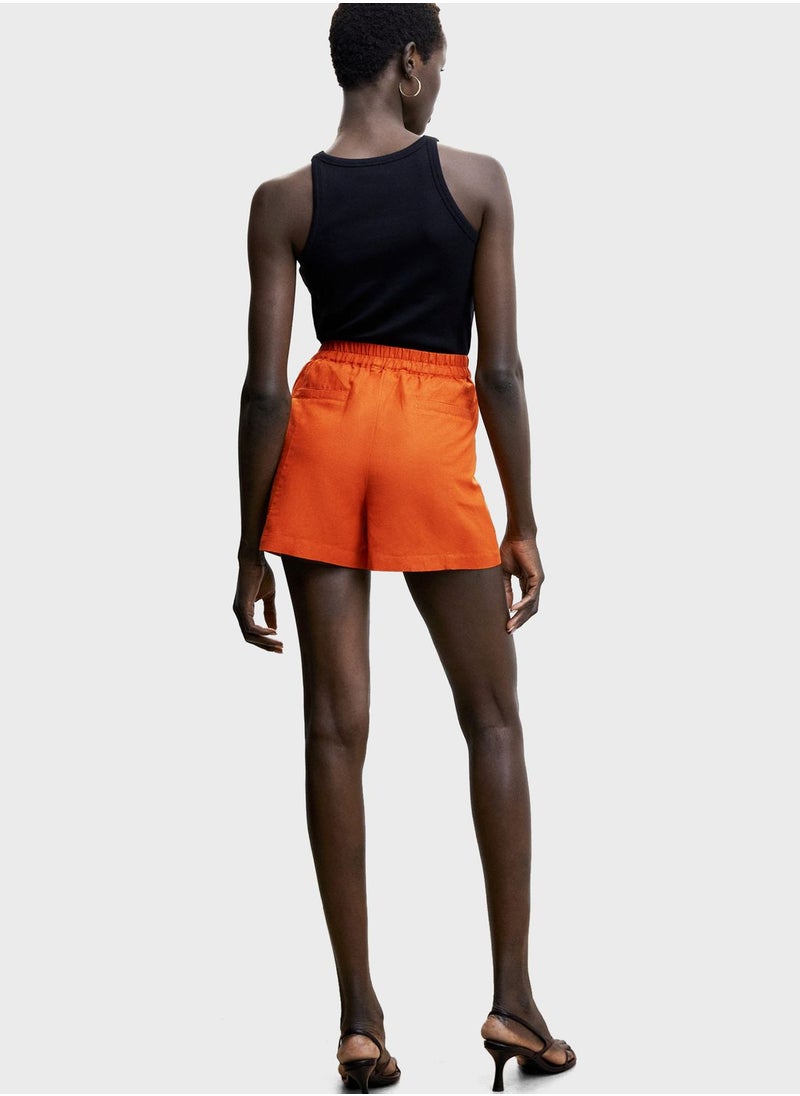 MANGO - High Waist Mini Shorts - Image 1