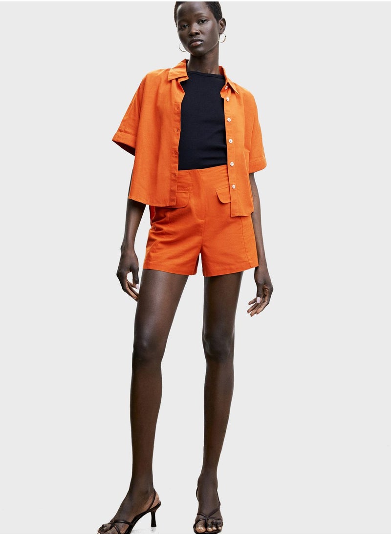 MANGO - High Waist Mini Shorts - Image 1