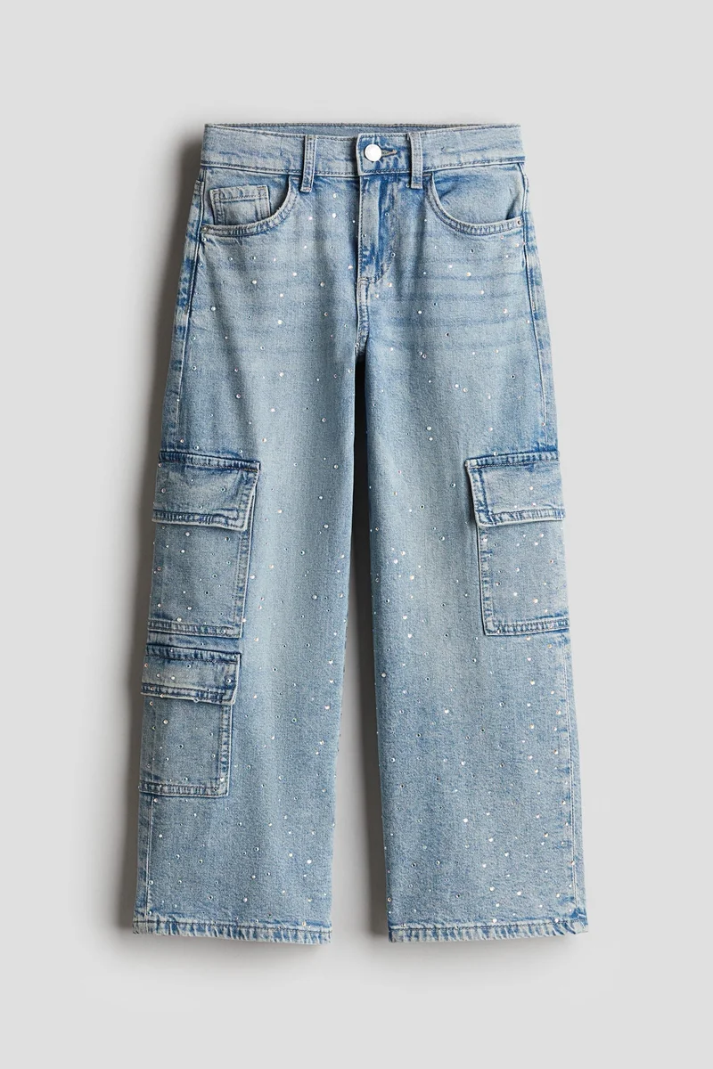 H&M Loose Fit Wide Leg Cargo Jeans