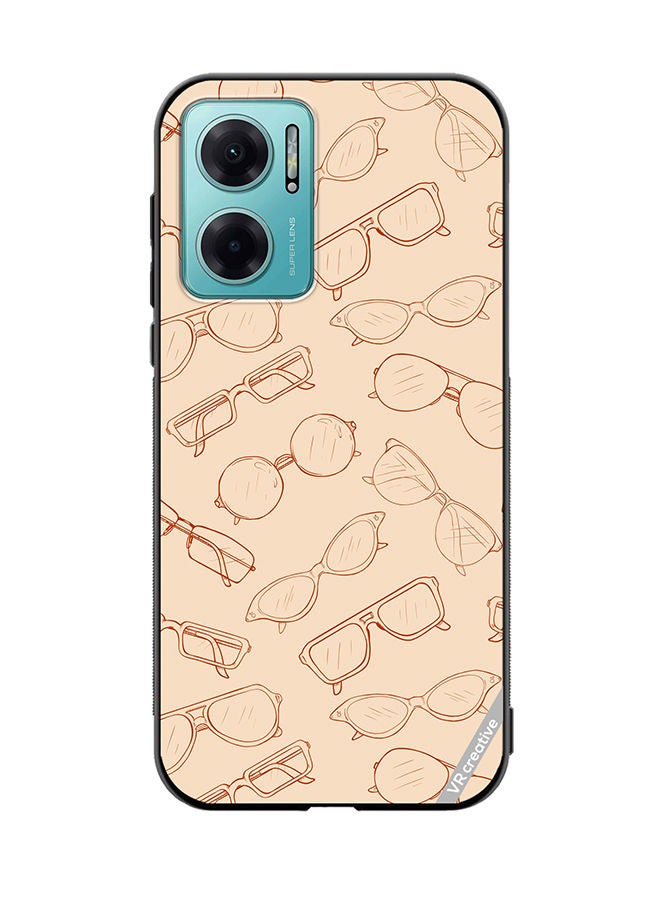 VR CREATIVE Protective Case Cover For Xiaomi Redmi Note 11E Sketch Eyeglasses Design Multicolour - Image 1