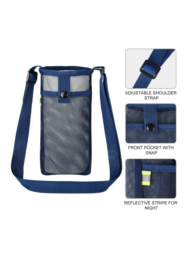 SYOSI - Water Bottle Holder, Water Bottle Carrier Bag Mesh, Water Bottle Sling with Adjustable Strap for Hiking Camping Walking Sports Gym, Can Fit Most Water Bottles, with A Night Reflective Strip(3Pack) - Image 1