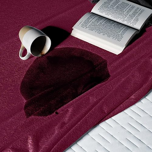 Sleepyhead 100% Waterproof Cotton Feel Mattress Protector | Queen Size, 78 x 60 Inches | Breathable & Ultra Soft Fitted Bed Protector| Beetroot (Maroon) - Image 2