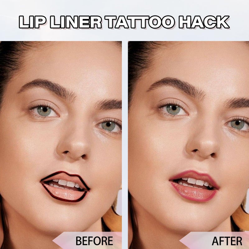 Cilrofelr Peel Off Lip Liner Stain, Long Wear Tattoo Lip Liner with Tweezer, Peel Off Lip Stain with Matte Finish, Long Lasting, Waterproof, Transfer-proof, Highly Pigmented Color (Rose) - Image 2