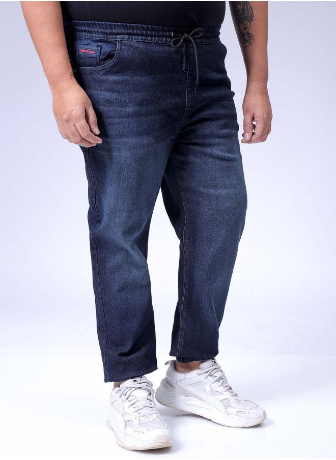 HARDSODA Men Plus Size Slim Fit Solid Mid-Rise Stretchable Denim Joggers  - Image 4