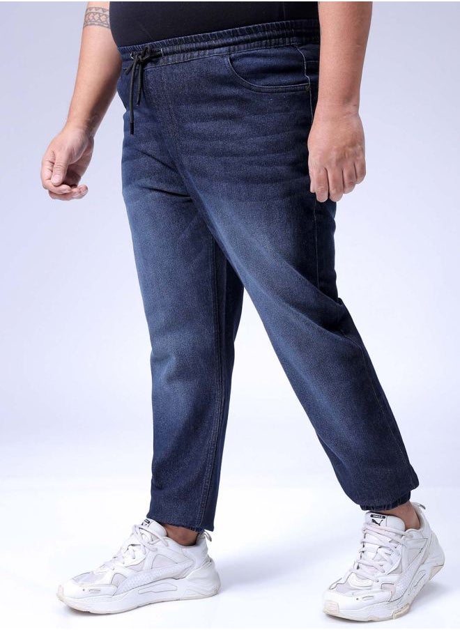 HARDSODA Men Plus Size Slim Fit Solid Mid-Rise Stretchable Denim Joggers  - Image 3