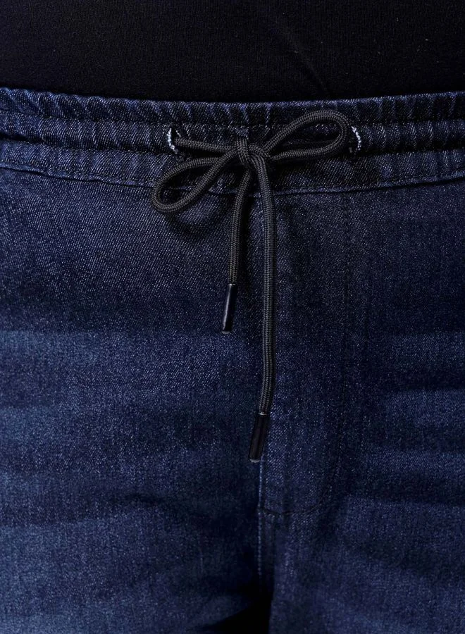 هاردسودا Men Plus Size Slim Fit Solid Mid-Rise Stretchable Denim Joggers